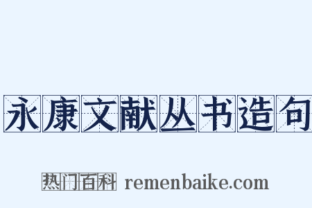 永康文献丛书造句是什么意思的图片